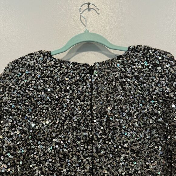 NWOT Retrofete Dress Full Sequin Summer Party Black Long Sleeve Women sz Large - Picture 9 of 12